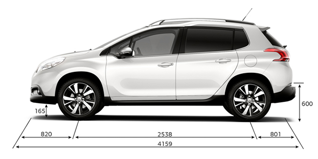 Размеры Peugeot 2008 Peugeot 2008