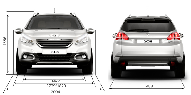 Габариты Peugeot 2008 Peugeot 2008