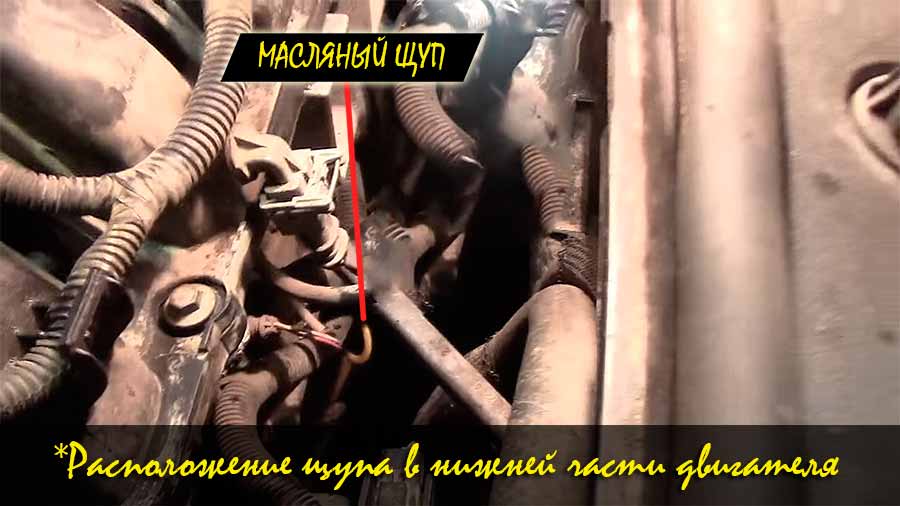 Расположение масляного щупа